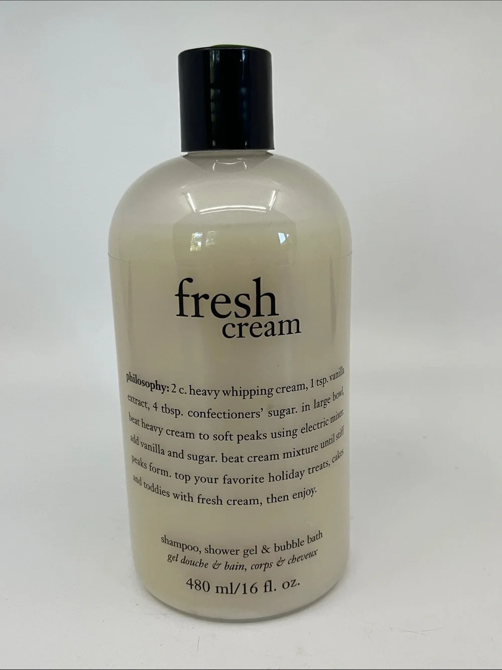 Philosophy Fresh Cream Shampoo Shower Gel Bubble Bath - 16 Oz.